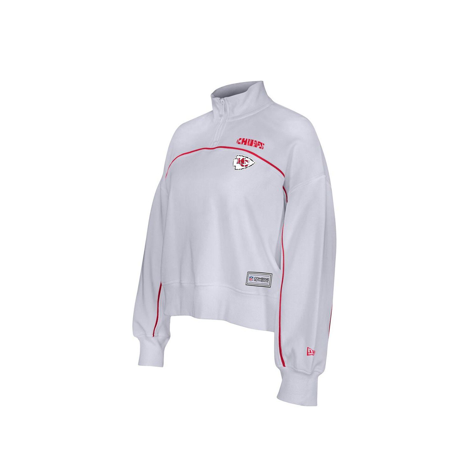 Women's White Kansas City Chiefs Functional Fandom Quarter-Zip Sweatshirt