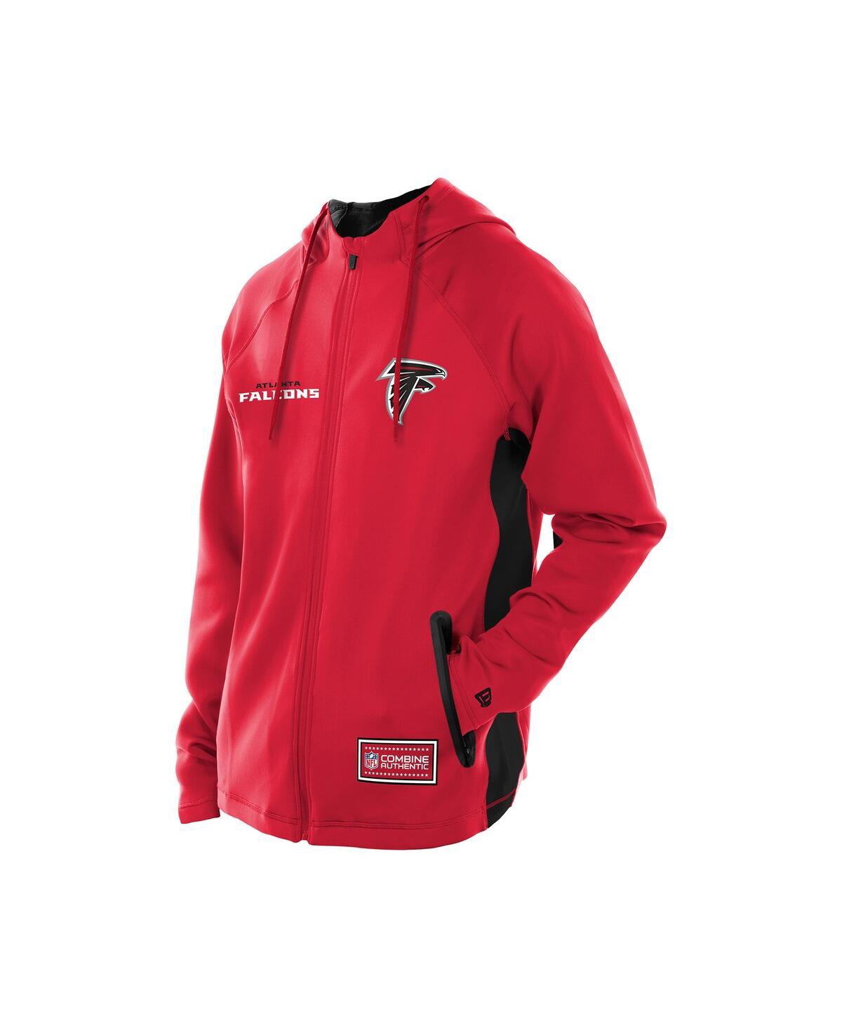New Era Men's Red Atlanta Falcons Combine Authentic Raglan Scuba Full-zip Hoodie In Red