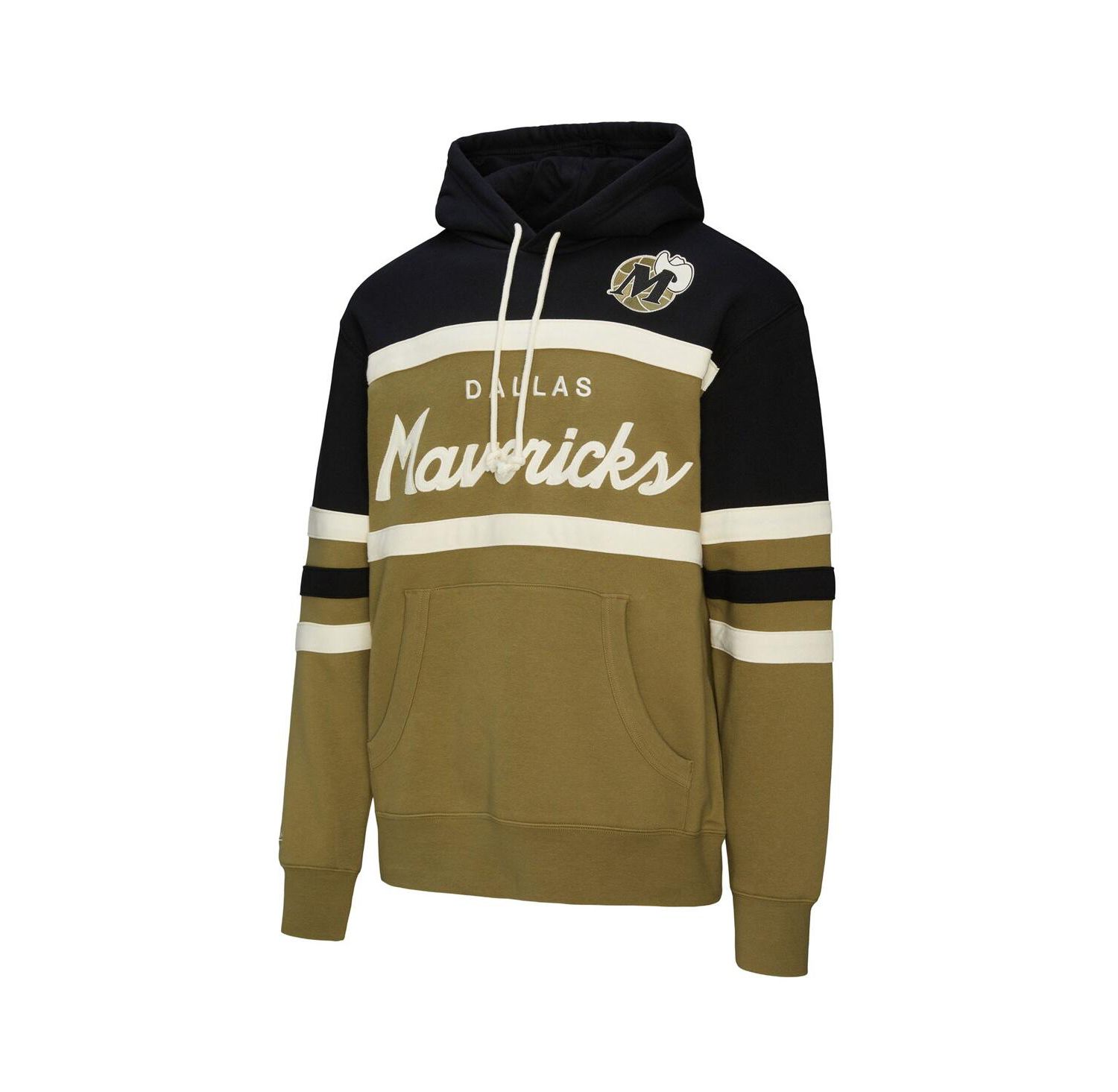 Men's Olive Dallas Mavericks Double Clutch Head Coach Hoodie