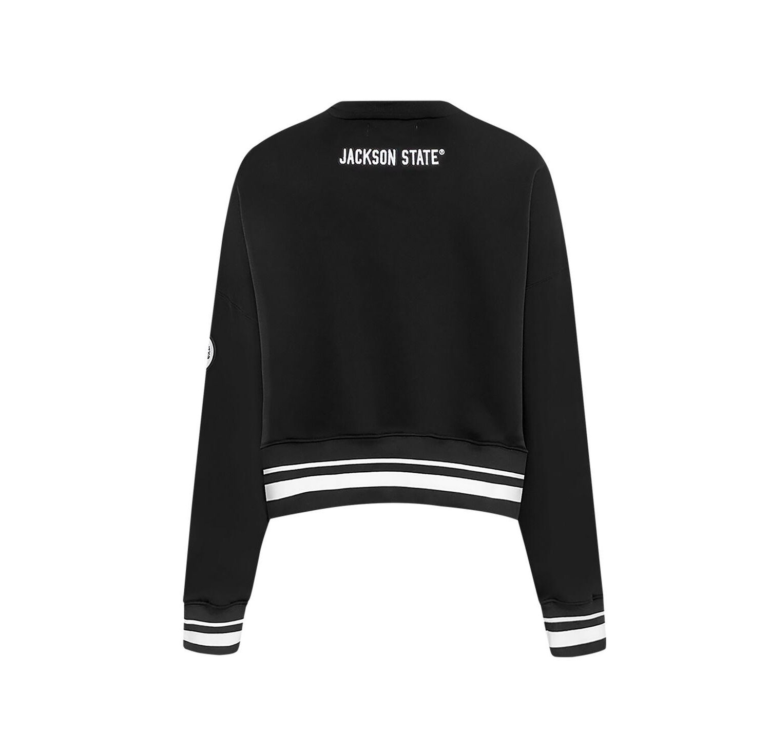 Women's Black Jackson State Tigers Cropped Pullover Sweatshirt