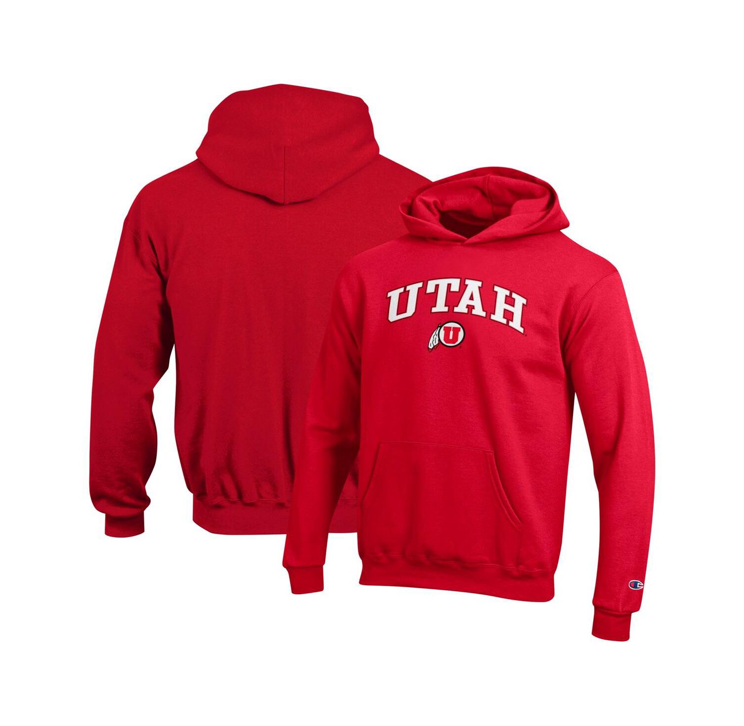 Big Boys and Girls Red Utah Utes Campus Pullover Hoodie
