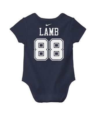 Baby Boys and Girls CeeDee Lamb Navy Dallas Cowboys Player Name Number Bodysuit