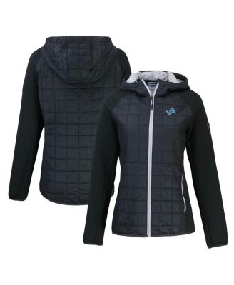 Cutter & Buck - Women's Black Detroit Lions Rainier PrimaLoft Eco Full-Zip Hybrid Jacket