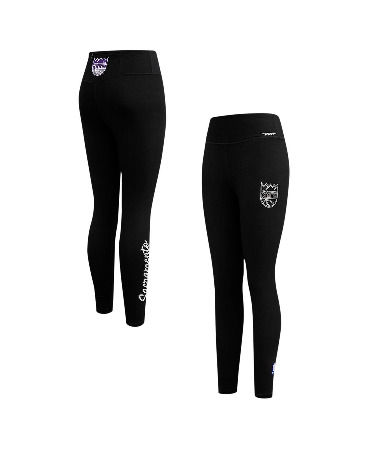 Pro Standard Women's Black Sacramento Kings Paint The City Tri-blend Jersey Leggings In Black