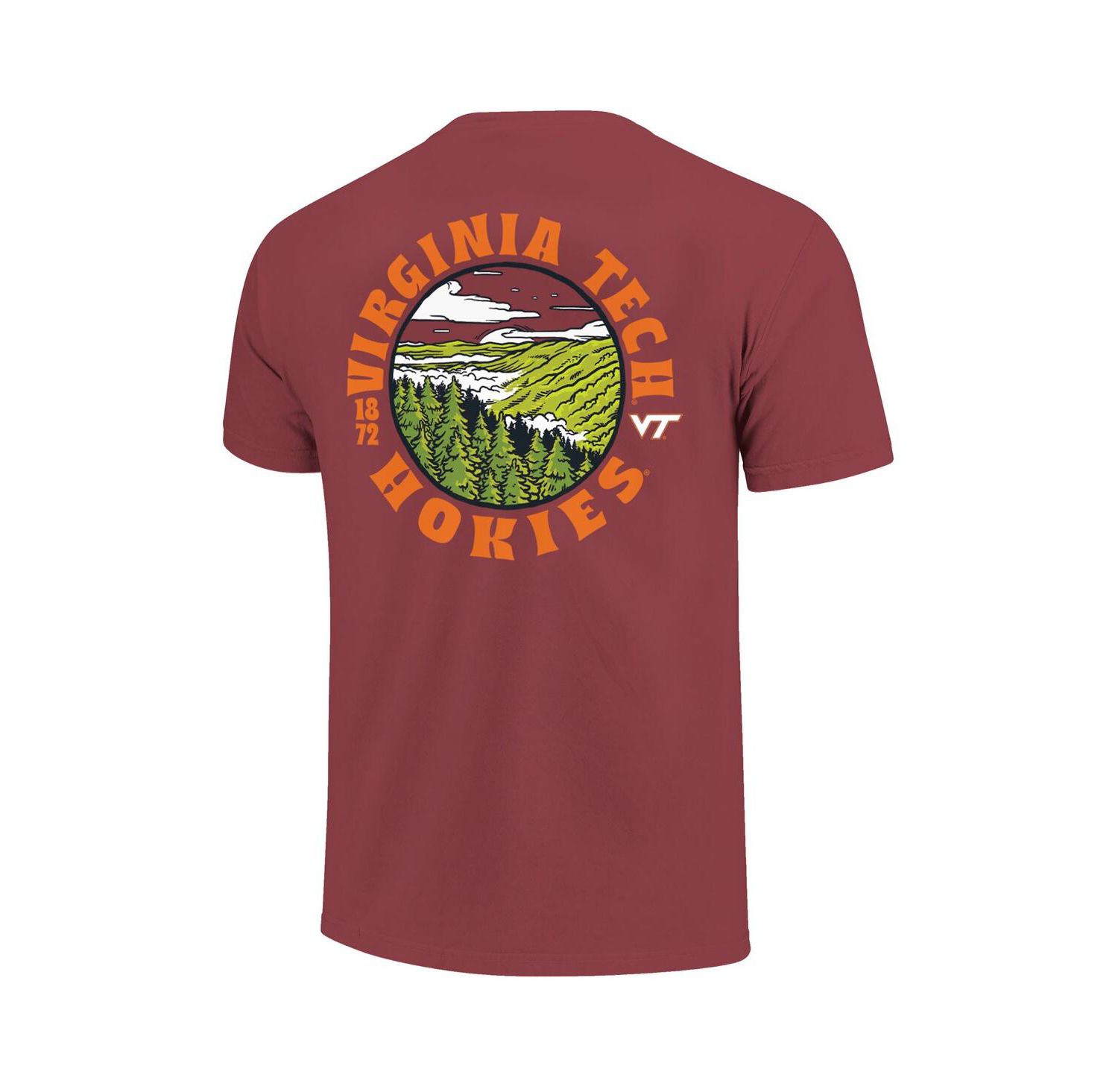 Men's Maroon Virginia Tech Hokies Comfort Colors Thick Lined Landscape T-Shirt