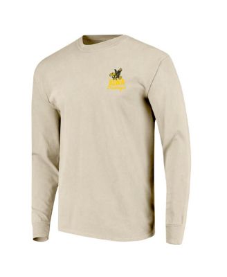Men's Natural Iowa Hawkeyes Comfort Colors Mascot Overlay Long Sleeve T-Shirt
