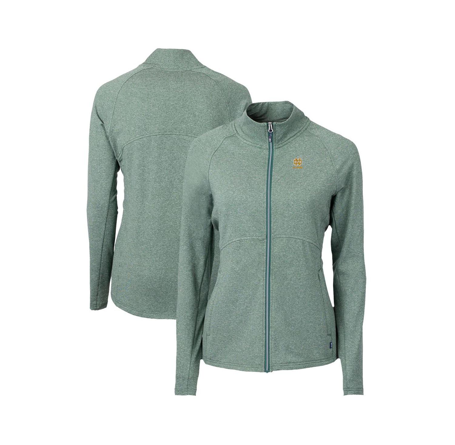 Women's Heather Green Notre Dame Fighting Irish Alumni Adapt Eco Knit Heather Full-Zip Jacket