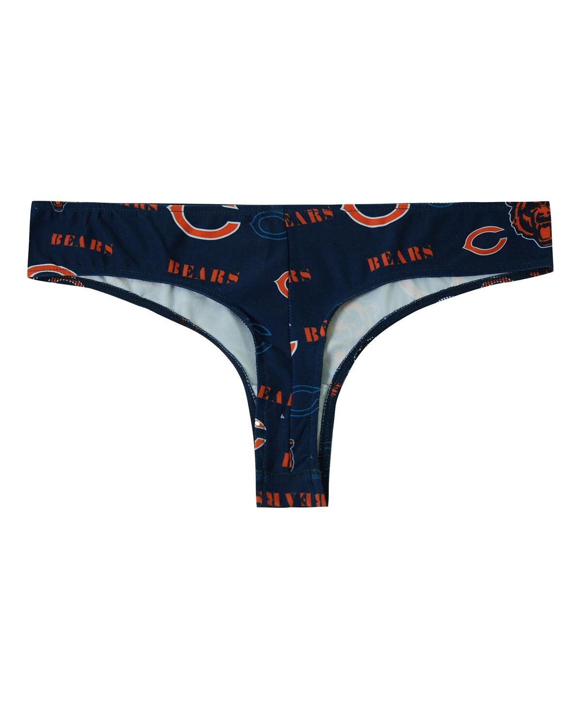 Concepts Sport Women's Navy Chicago Bears Mosaic All Over Print Thong Panty In Blue