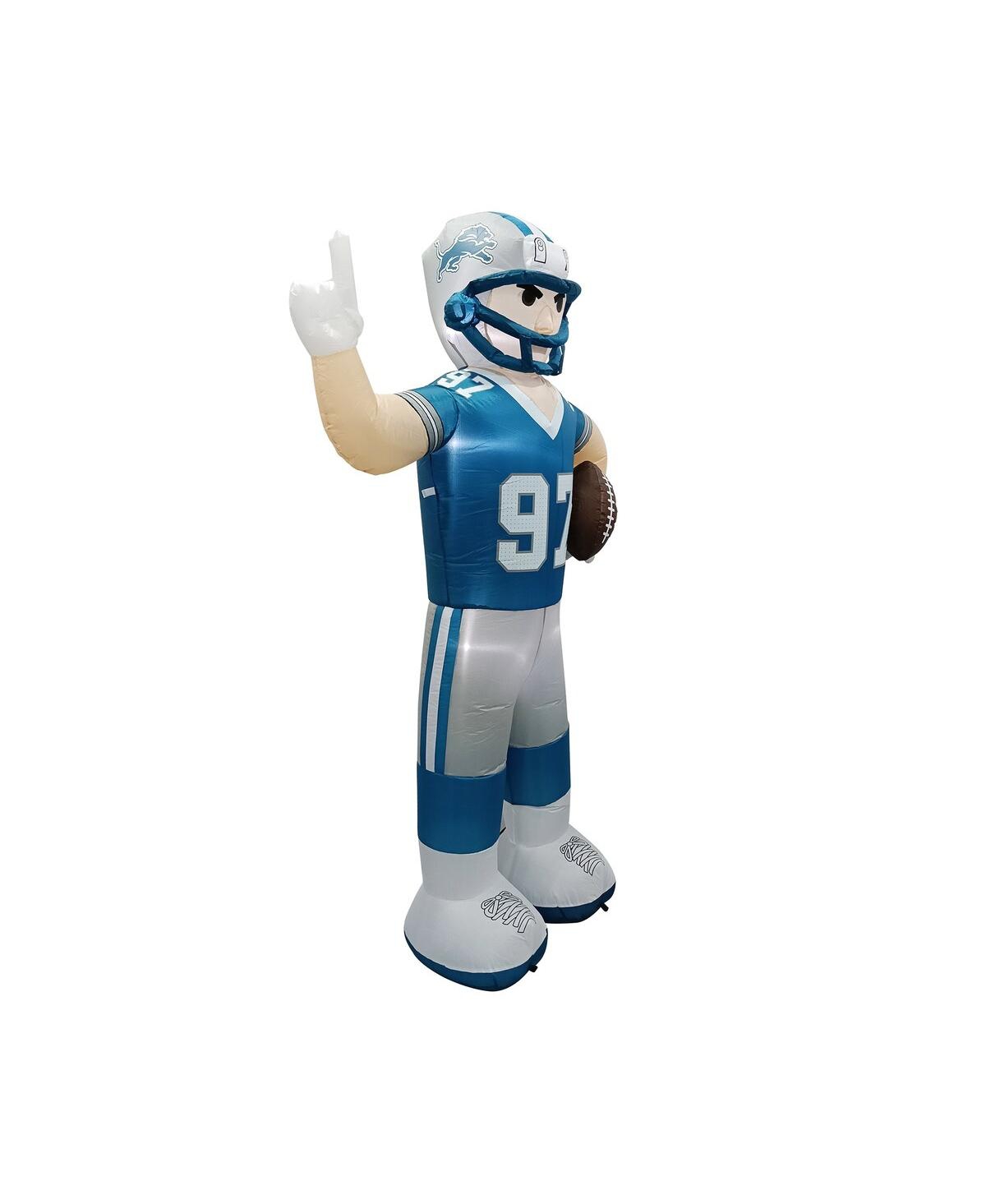 Logo Brands Detroit Lions Inflatable Yard Mascot In Blue