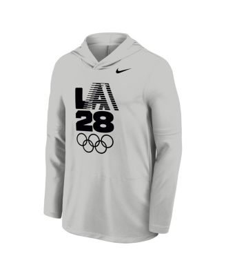 Men's Gray LA28 Summer Olympics Lightweight Dri-FIT Long Sleeve Hoodie