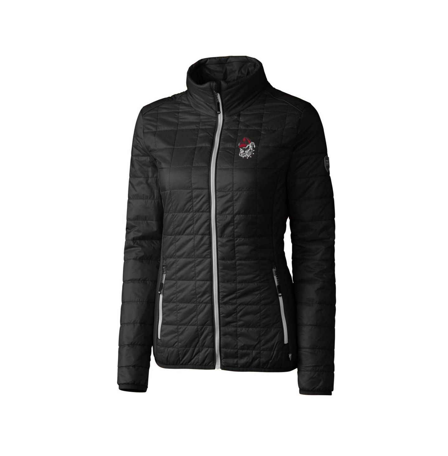 Женская куртка Cutter & Buck Black Georgia Bulldogs Rainier Eco Insulated Puffer Full-Zip — фото 3