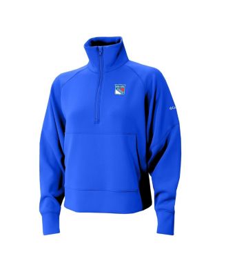 Women's Blue New York Rangers Wickhams Hills Raglan Omni-Wick Half-Zip Pullover Sweatshirt