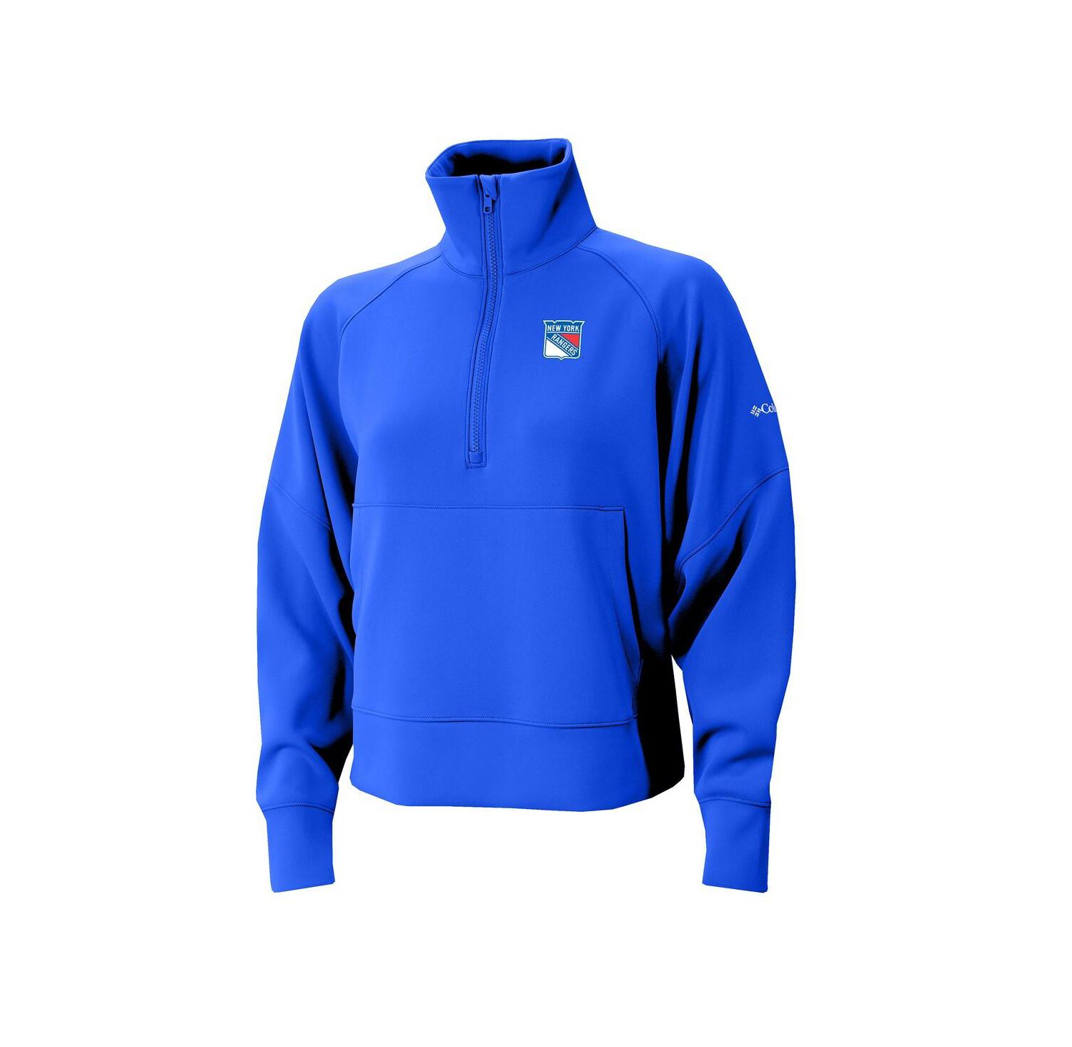 Women's Blue New York Rangers Wickhams Hills Raglan Omni-Wick Half-Zip Pullover Sweatshirt