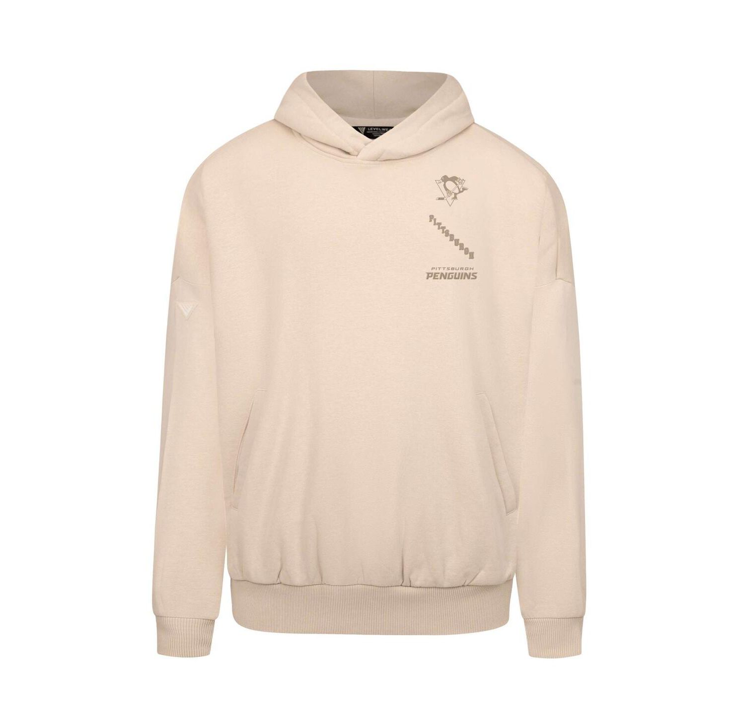 Men's Cream Pittsburgh Penguins Contact Stamp Pullover Hoodie