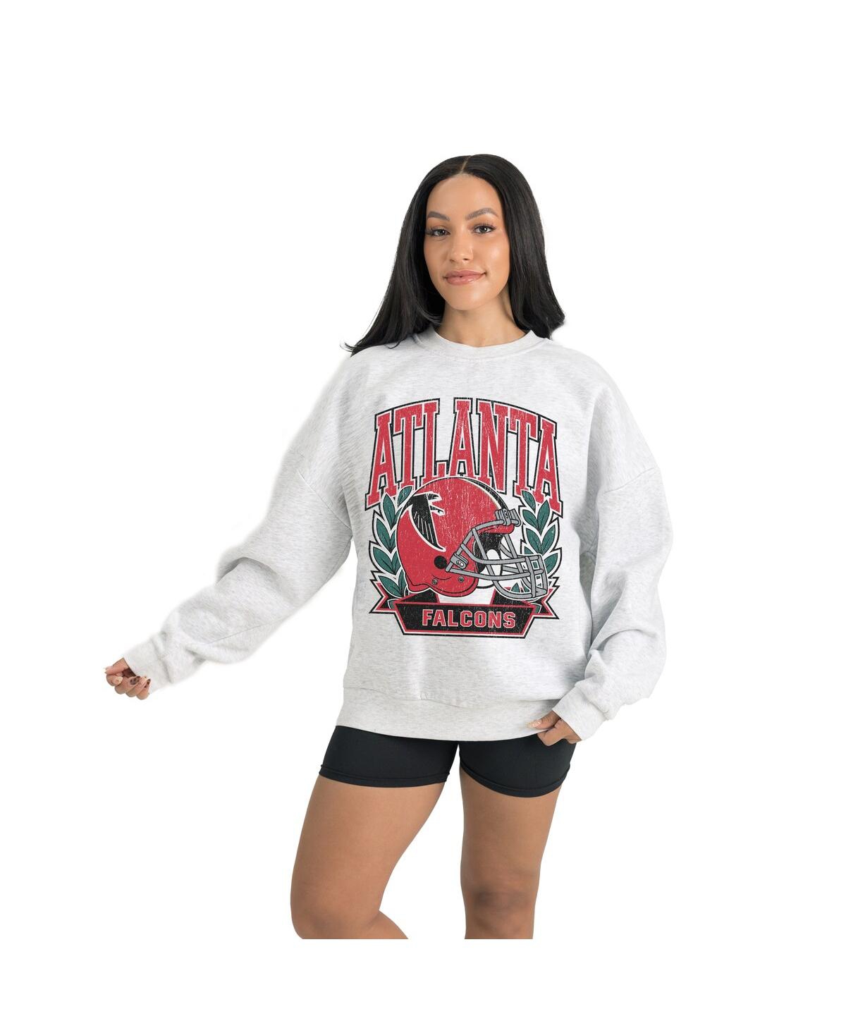 Gameday Couture Women's Gray Atlanta Falcons Heritage Premium Fleece Pullover Sweatshirt In White