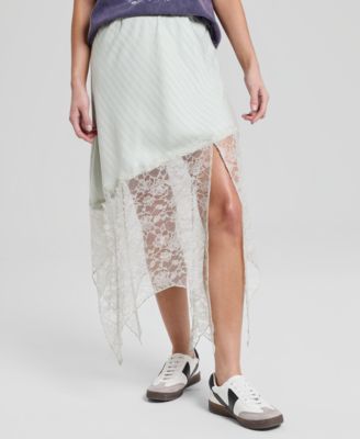 Women's Asymmetric Satin & Lace Skirt, Macy's Exclusive