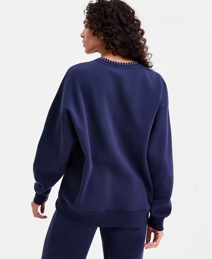 Juniors' Whipstitched Crewneck Sweatshirt - thumbnail 4