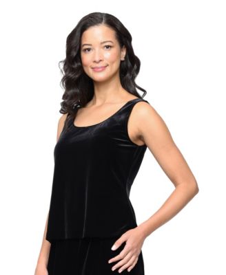 Women's Stretch Velvet Tank Top and Jacket Twinset