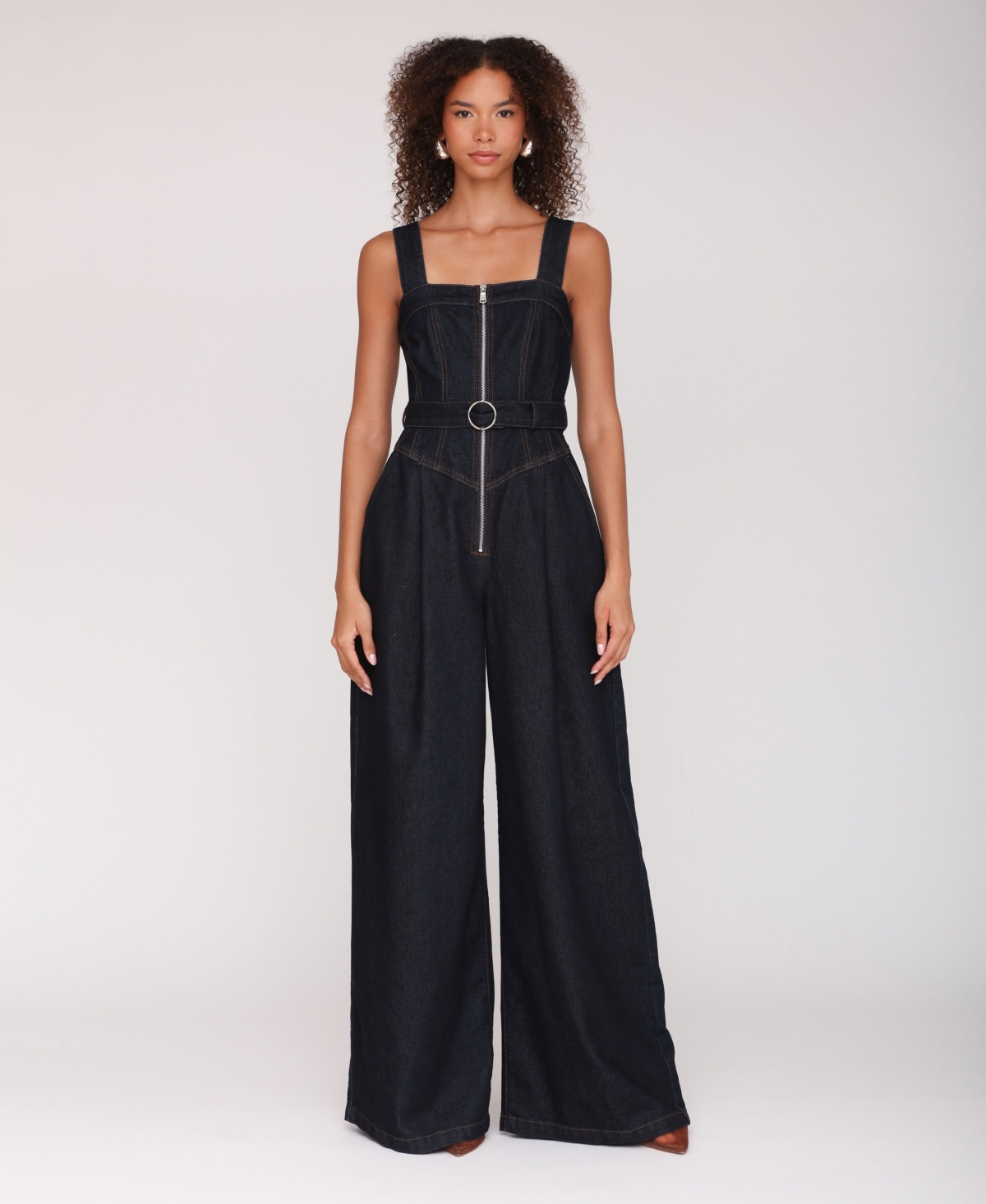 Avec Les Filles Women's Zip-Front Corset Jumpsuit