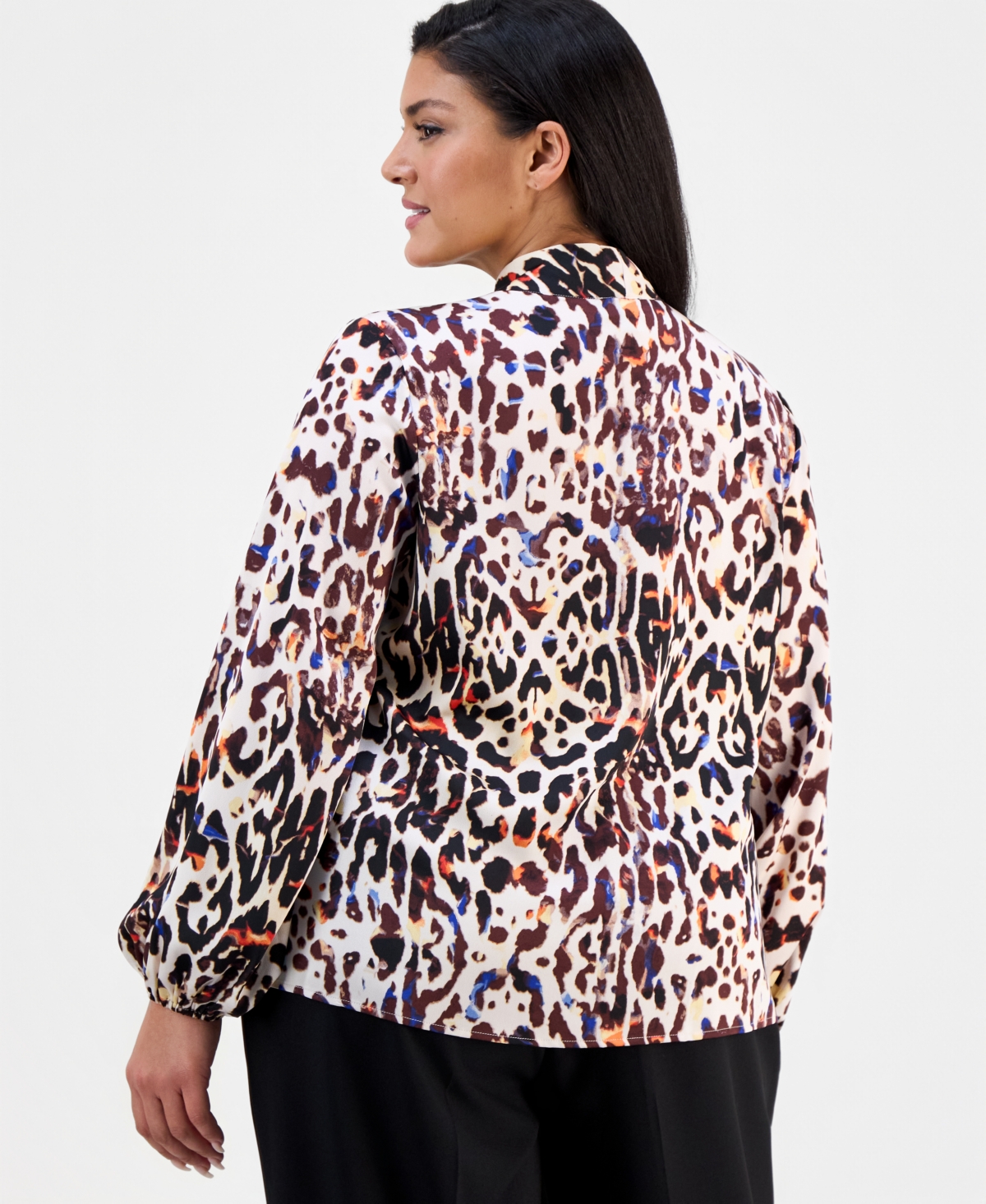 Tahari Asl Plus Tie-Neck Top