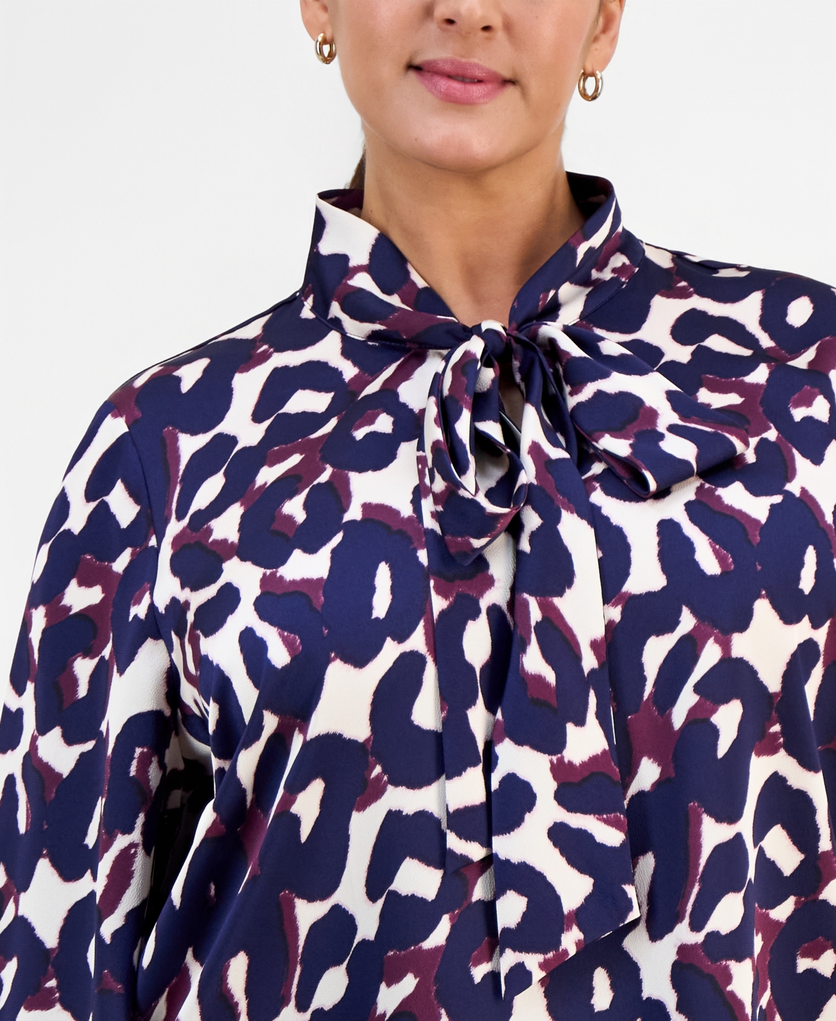 Tahari Asl Plus Size High-neck Top