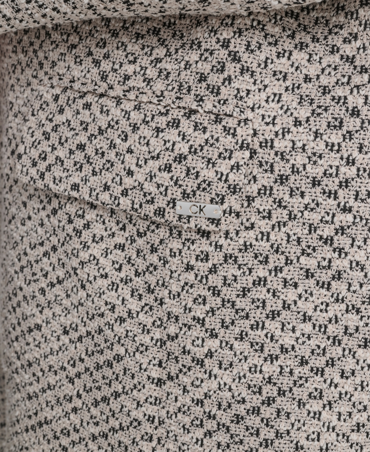 Calvin Klein Plus Size Collarless Shoulder Padded Jacket In Gold