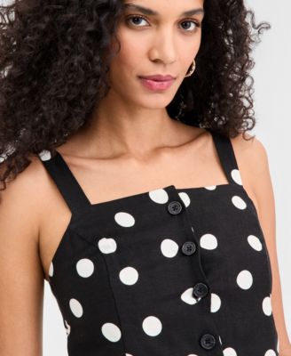 Women's Polka Dot Button-Front Tank, Macy's Exclusive