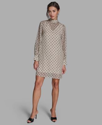bcbg asymmetrical polka dots dress BCBG MAX AZRIA Black 7 White Polka Dot Asymmetrical Ruffle Dress main image 1