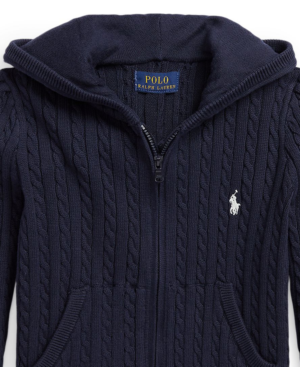 Polo Ralph Lauren Girls 2T-6X Mini-Cable Full-Zip Hoodie