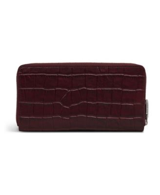 Dukes Place Faux Croc Zip Around Wallet