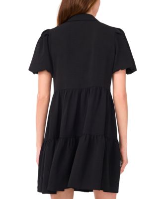 Women's Puff-Sleeve Fit & Flare Shirtdress