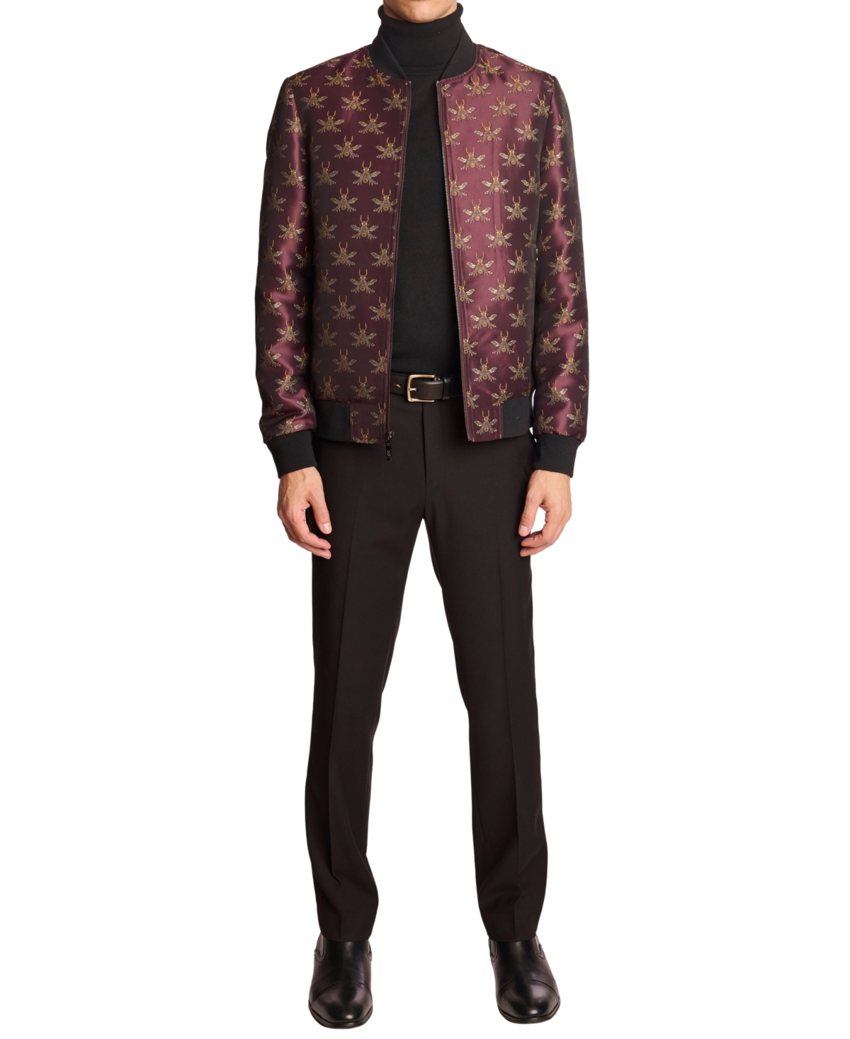 Paisley & Gray Men's Hyde Bomber Jacket In Burgundy