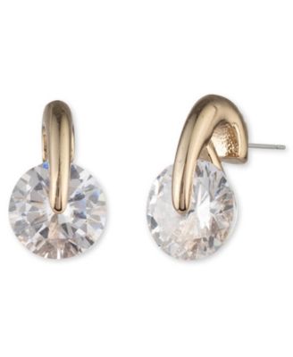 2-Pc. Color Floating Stone Crystal Cuff Bangle Bracelet and Matching Stud Earrings Set