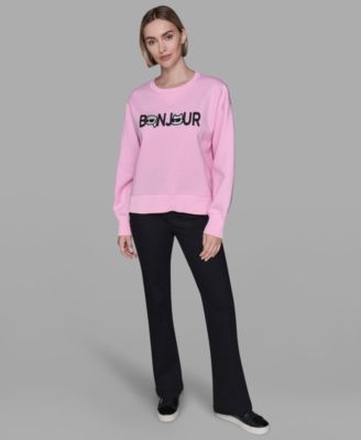 Petite Bonjour Crewneck Sweater