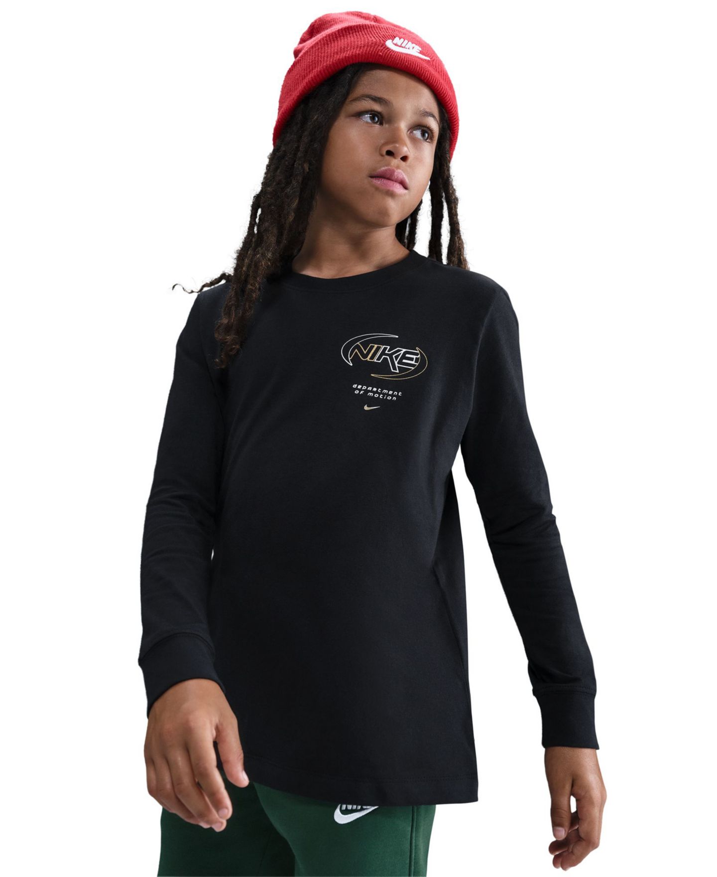 Футболка Nike Sportswear Long-Sleeve T-Shirt для мальчиков, цвет: Чёрный — фото 1