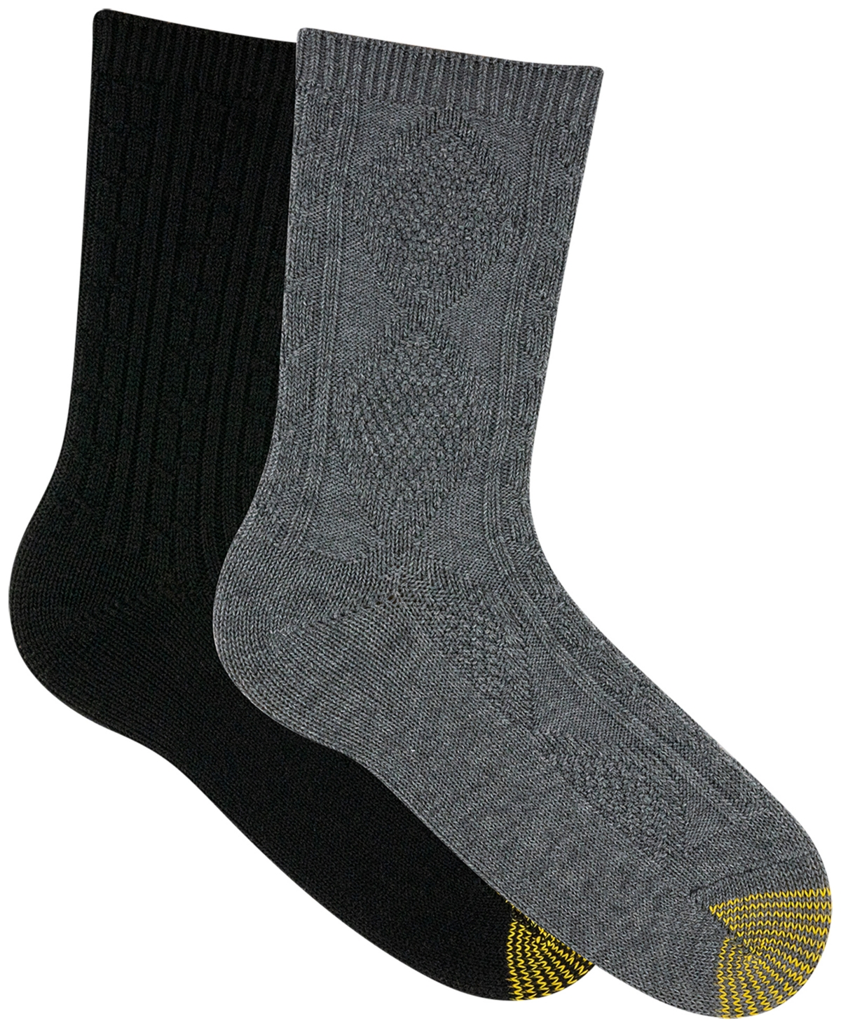Gold Toe Women's 2-Pack Diamond Cable Crew Socks