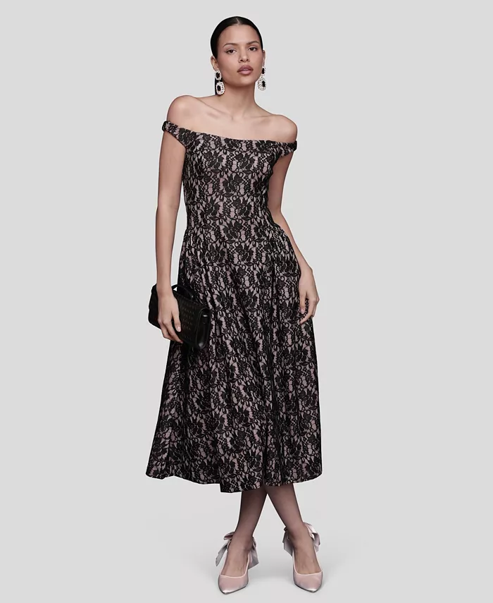 Women's Sleeveless Off the Shoulder Dress - thumbnail 2