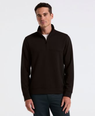 Perry Ellis Men's Neoprene Quarter-Zip Long-Sleeve Sweater - Macy's
