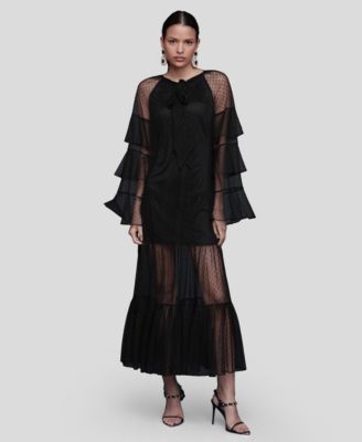 Women's Polka Dot Ruffle Tiered Maxi Dress