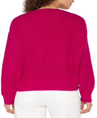 Women's Long Sleeve Crew Neck Fringe Sweater