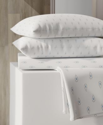 Brushed Cool Crisp 225-Thread Count Printed Cotton 3-Pc. Sheet Set, Twin XL