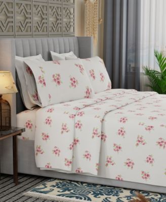 Brushed Cool Crisp 225-Thread Count Printed Cotton 3-Pc. Sheet Set, Twin XL