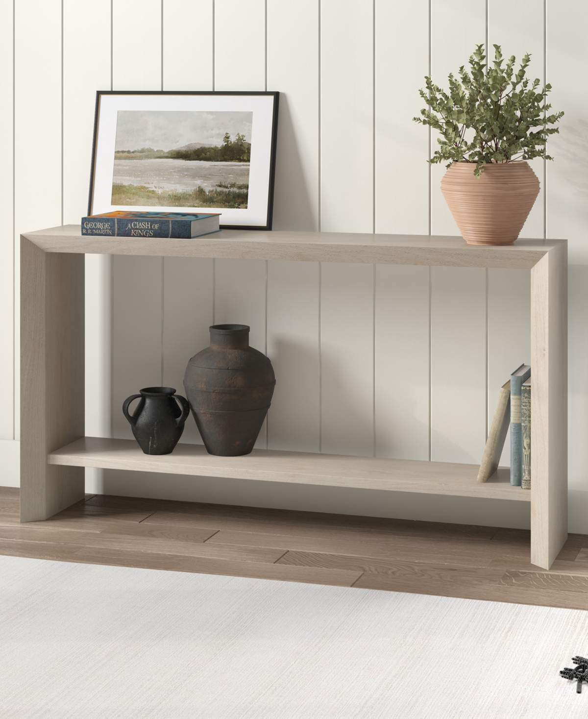 Hudson & Canal Osman 55" Wood Wide Rectangular Console Table