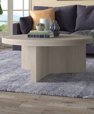 Holm 36" Wood Wide Round Coffee Table