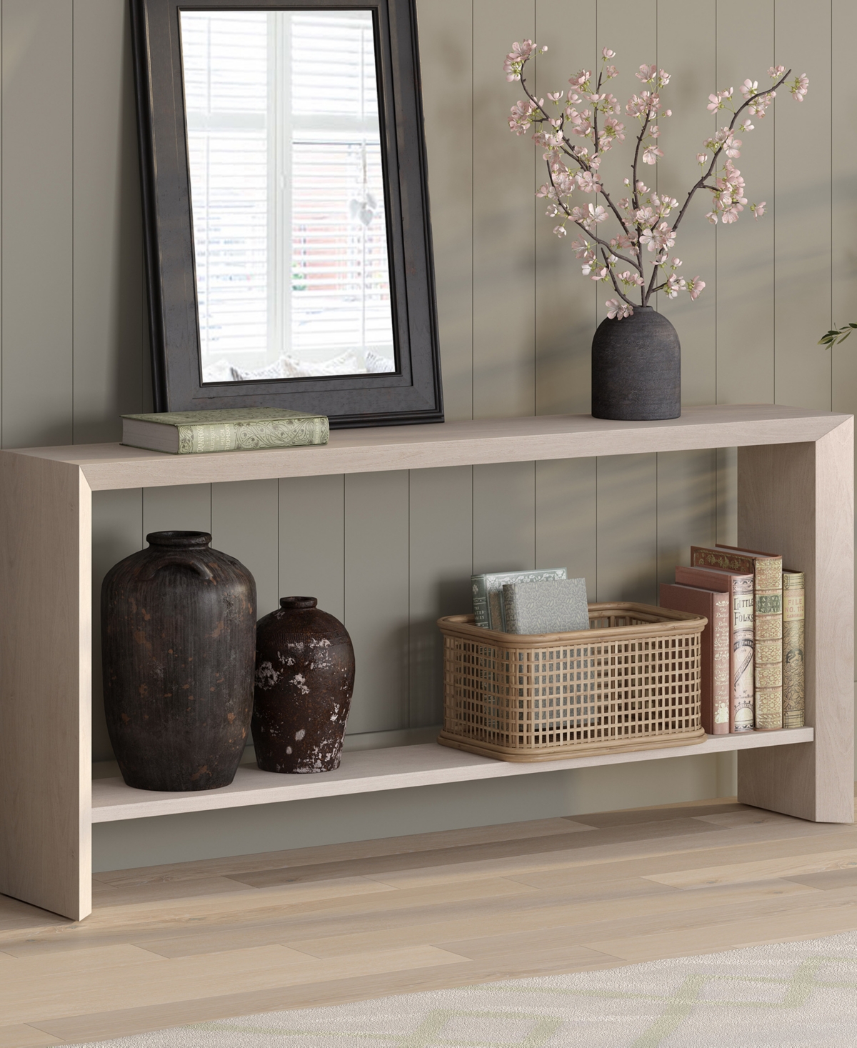 Hudson & Canal Osman 64" Wood Wide Rectangular Console Table