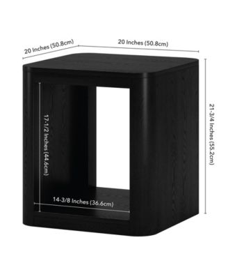 Kellan 20" Wood Wide Square Side Table