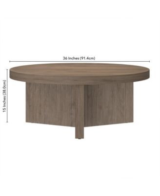 Holm 36" Wood Wide Round Coffee Table