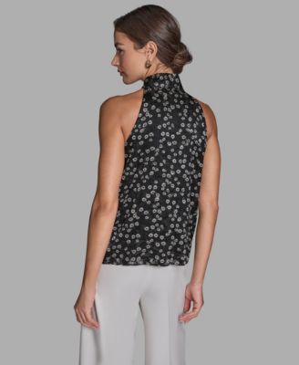 Women's Sleeveless Tie Neck Top