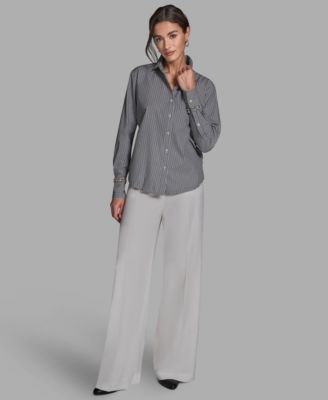 BCBG - Women's Button-Down Long-Sleeve Top