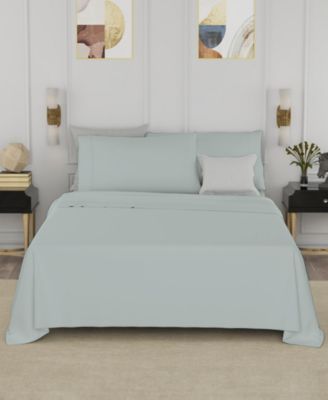 Brushed Cool Crisp 225-Thread Count Solid Cotton 4-Pc. Sheet Set, Queen